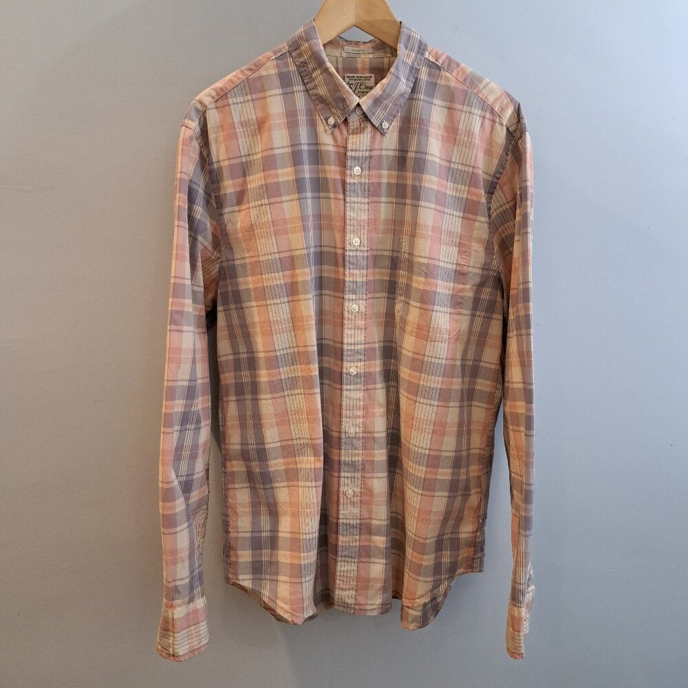 J. Crew Men's Large Classic Fit Long Sleeve Button Down Plaid Shirt Style #AA273